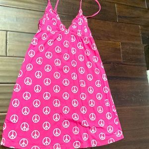 PINK Victoria Secret peace sign with rhinestones night gown